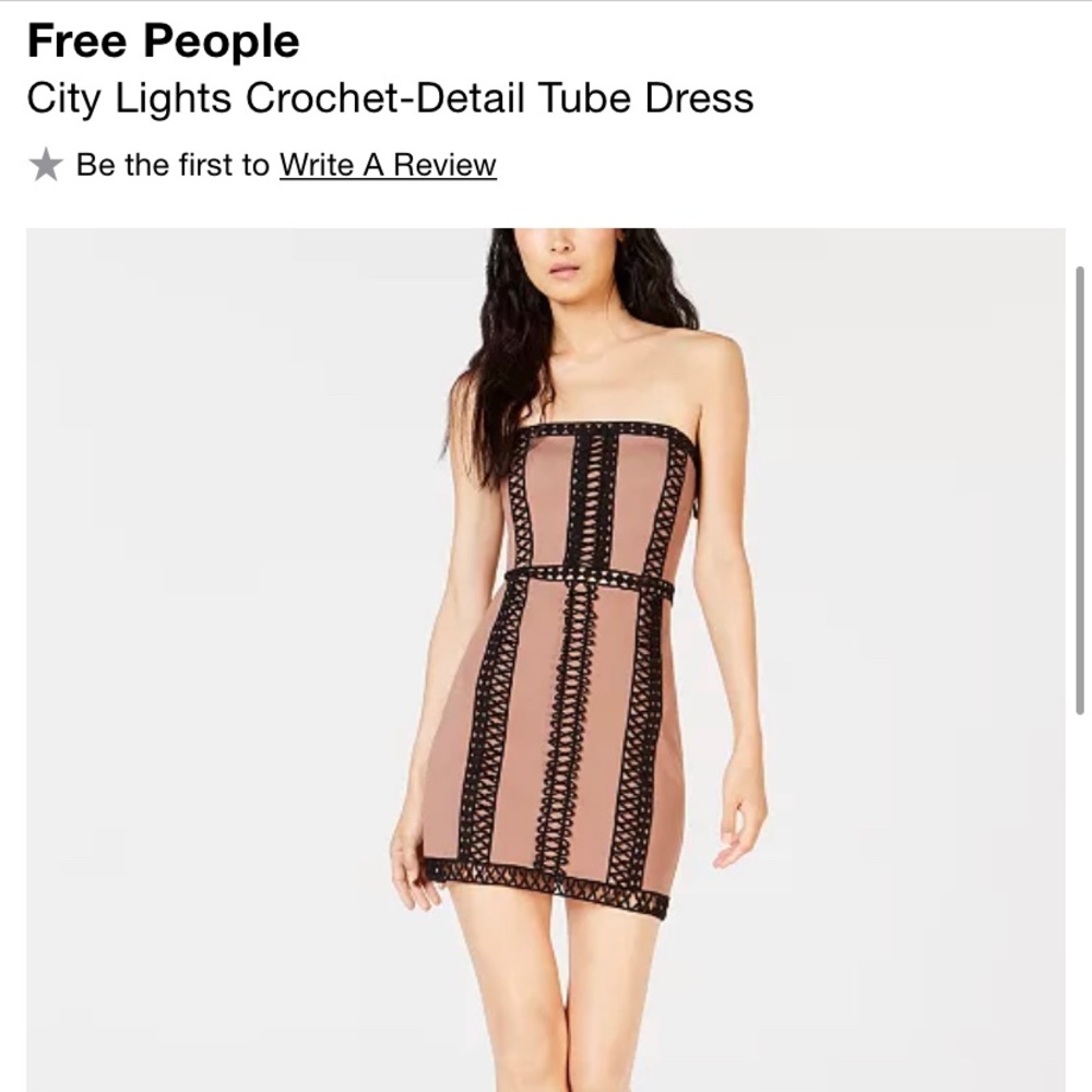 NEW Free People City Lights Crochet-Detail Tube Dress